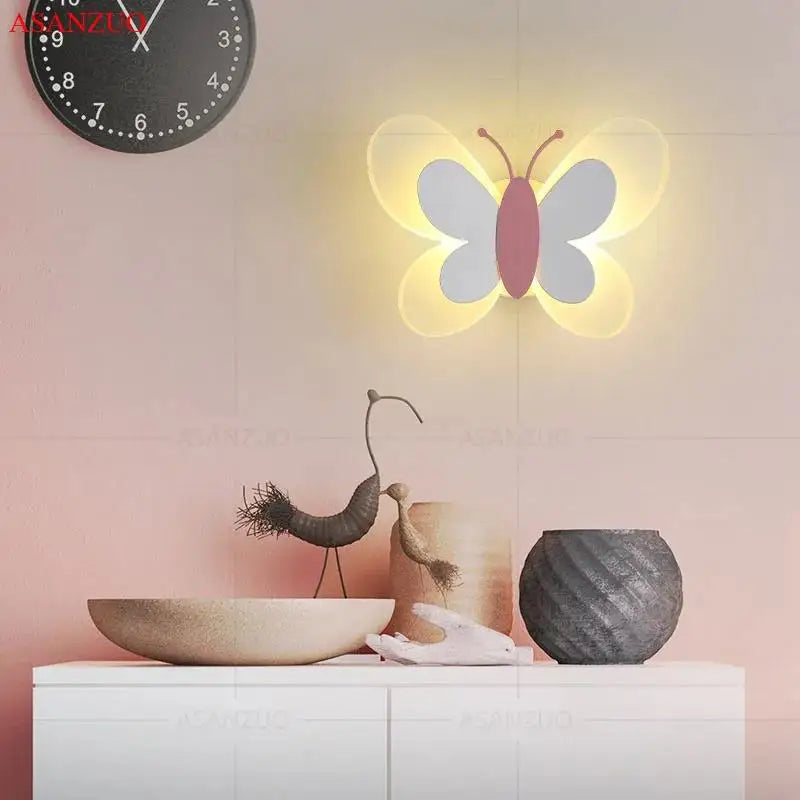 Butterfly LED Wall Sconce Kids Bedroom Night Light Econiko Brand Butterfly Room Lamp