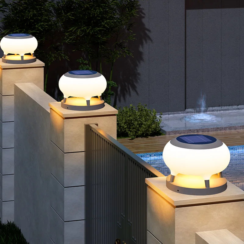 Econiko Solar Pillar Lights: Super Bright Outdoor LED Wall Lamp for Home Garden Lighting