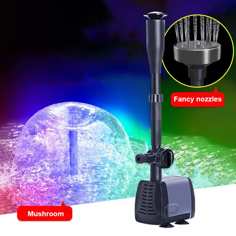 Econiko Submersible LED Fountain Pump for Garden Pond with Flashing Light