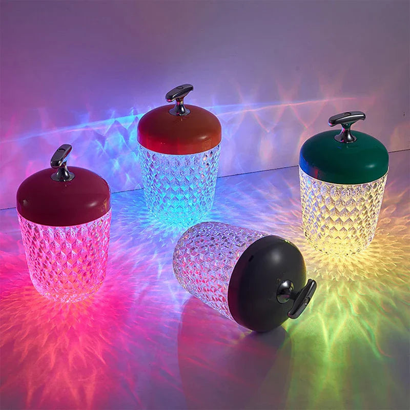 LED Night Light Touch Lamp Crystal Desk Light 16 Colors USB Charge - Econiko