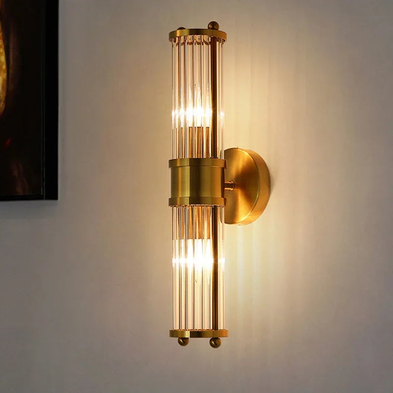 Luxury Nordic Gold Crystal LED Wall Sconces Indoor Lighting Econiko Branded for Home Decor