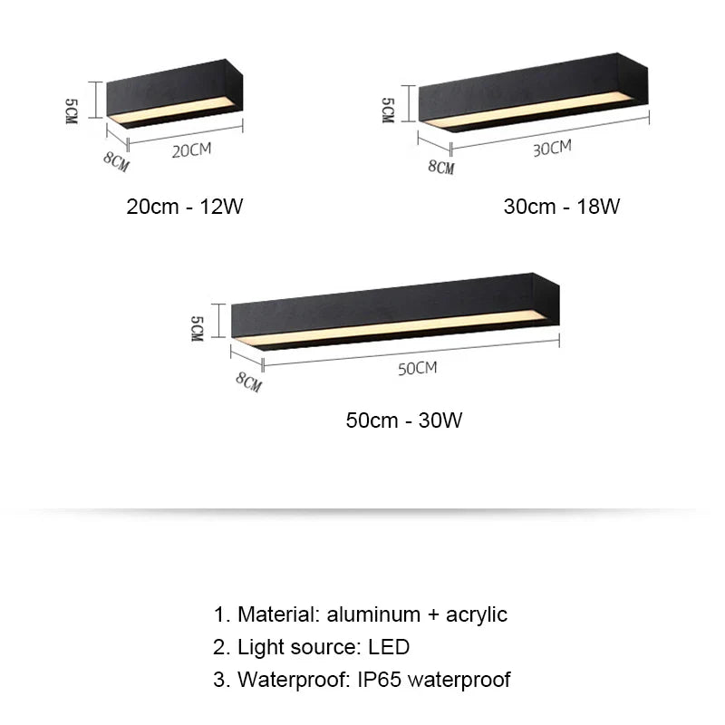 Nordic LED Wall Light | IP65 Waterproof | Modern Design | Econiko