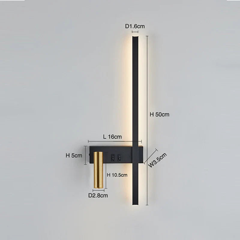 Adjustable LED Wall Sconce Strip for Corridor Aisle Staircase Bedroom Living Room Spotlight Home Fixtures by Econiko