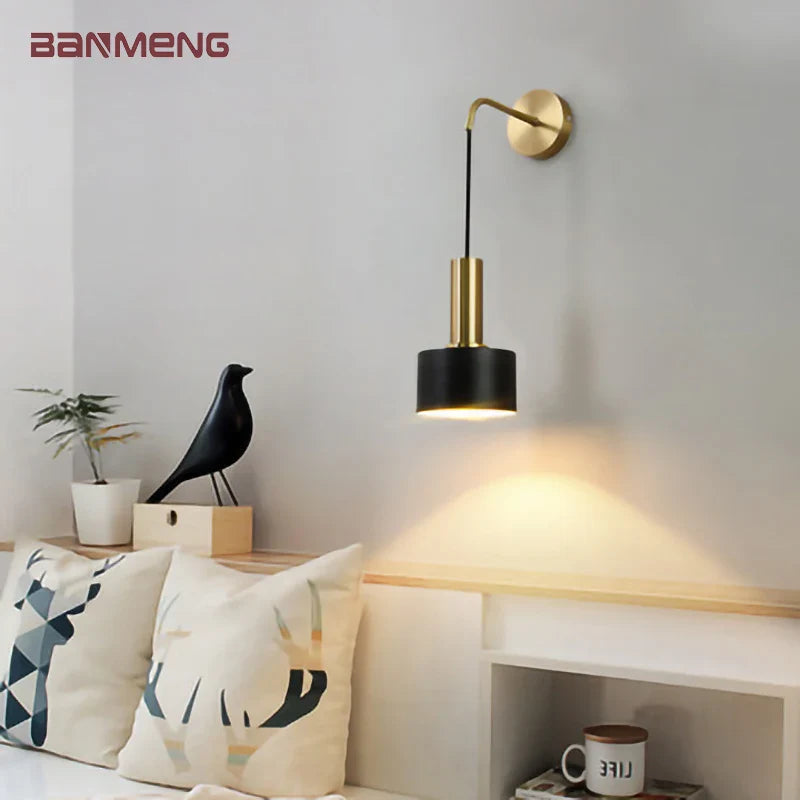 Nordic LED Wall Lamp E27 Sconce Light Gold Black Indoor Lighting for Home Decor - Econiko