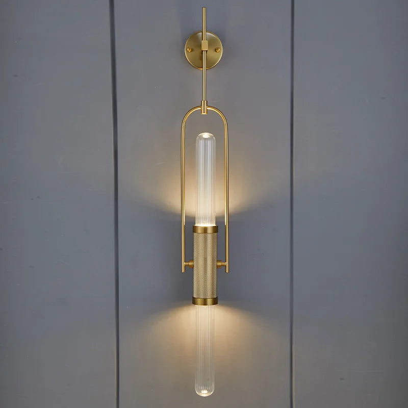 Art Deco Glass Gold Wall Lamp Econiko Home Lighting Sconce G9 Bulb for Parlor Bedroom