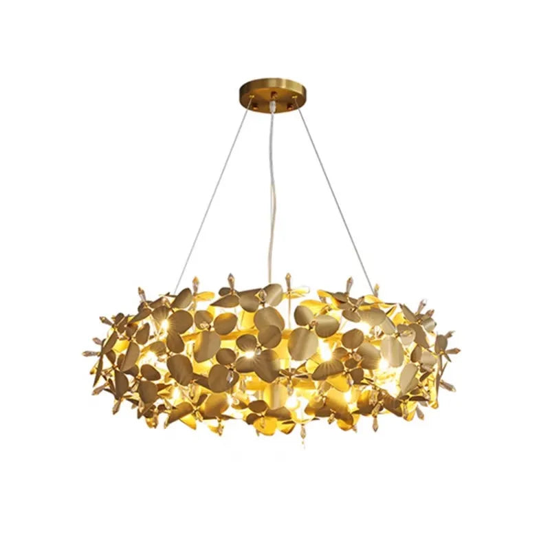 2024 Econiko Gold Chrome LED Chandelier Lighting for Trendy Living Room